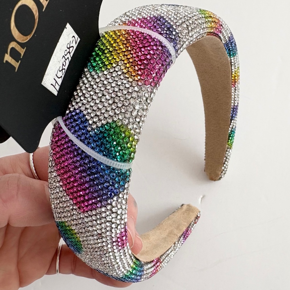 Noir NYC heart rhinestone headband